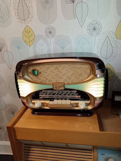 OCEANIC SURCOUF restored Working 1950s Art Deco French Valve Tube Radio