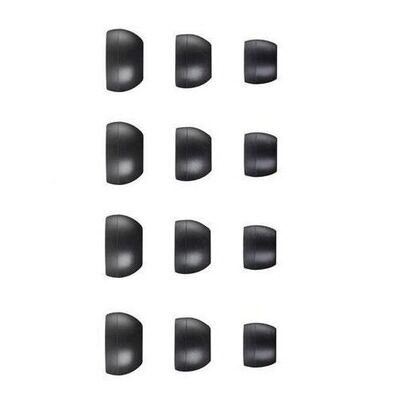 12 x REPLACEMENT SPARE IN EAR EARPHONE HEADPHONE TIPS EARBUDS GELS RUBBER MIXED