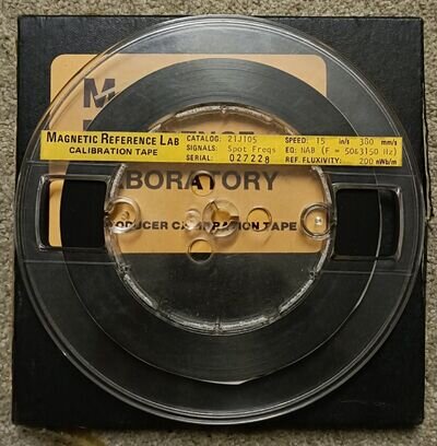 VINTAGE MAGNETIC REFERENCE LABORATORY REPRODUCER CALIBRATION TAPE REEL TO REEL