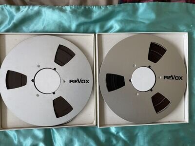 2 X 10.5 1/4” Metal Reel to Reel with revox Logo