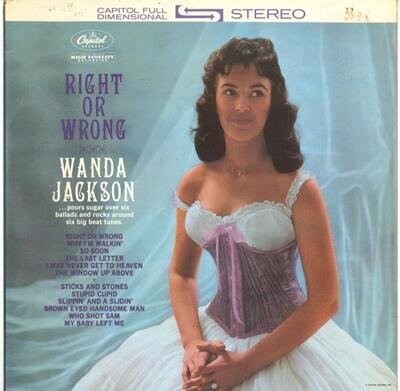 WANDA JACKSON - RIGHT OR WRONG - 12" VINYL LP (BELGIUM)