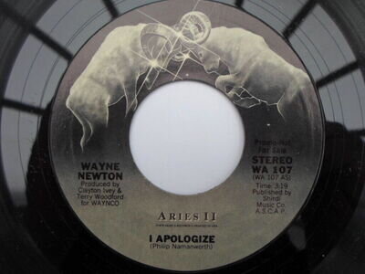 Wayne Newton I Apologise 7" Aires II WA107 EX 1980s US pressing, demo , I Apolog