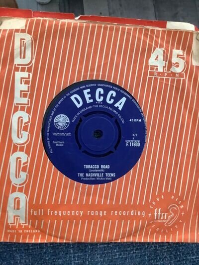 Tobacco Road by The Nashville Teens 7" 45RPM single 1964 Decca F 11930 *EX*