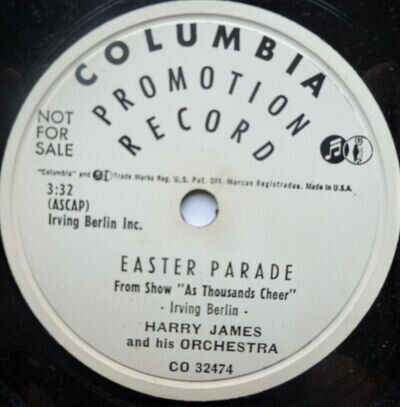 Harry James Easter Parade 78 Columbia CO32474 EX 1950 10" 78rpm single, US press