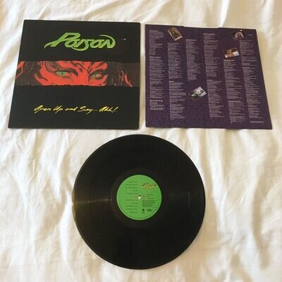 *UNPLAYABLE/WORN/JUNK* POISON OPEN UP AND SAY…AHH! 12” VINYL LP ORIGINAL ISSUE