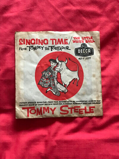 Tommy Steele 7" Vinyl Singing Time Picture Sleeve 1959