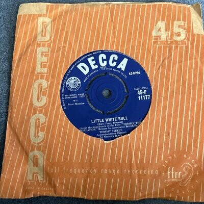 TOMMY STEELE - Little White Bull 7” Single Vinyl Record 1959 Decca Vg+