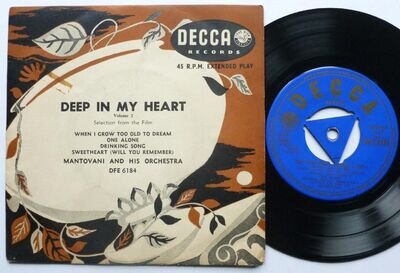 Mantovani Deep In My Heart EP Decca DFE6184 VG/EX 1955 picture sleeve, Deep In M