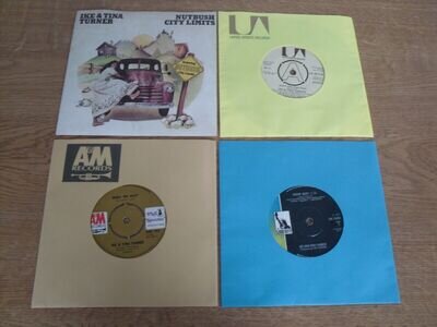 IKE & TINA TURNER 4 x 7" SINGLES in PICTURE & PRINTED SLEEVES Inc DEMONSTRATION