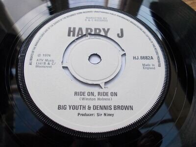 BIG YOUTH & DENNIS BROWN - RIDE ON, RIDE ON 7'' REGGAE 1974 HARRY J LISTEN