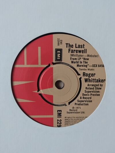 Roger Whittaker-The Last Farewell 7" Vinyl