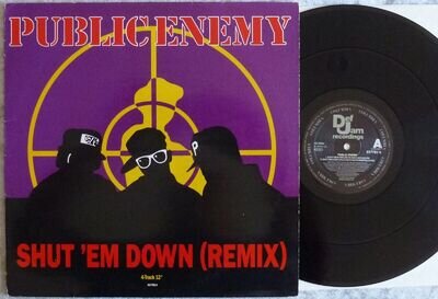 RARE~N' MINT~PUBLIC ENEMY~SHUT 'EM DOWN~1992 COLUMBIA (DEF JAM) UK 12"~HIP-HOP