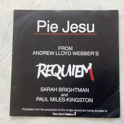 Sarah Brightman Paul Miles-Kingston 7” Pie Jesu From Requiem 1985 Great VinylEX