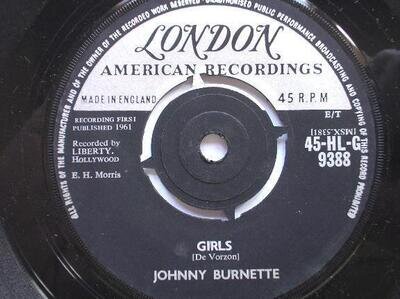 Johnny Burnette Girls 7" London HLG 9388 EX 1961 Girls/I've Got A Lot Of Living