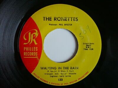 The Ronettes Walking In The Rain 7" Vinyl US 1964 Philles 1st Press Single