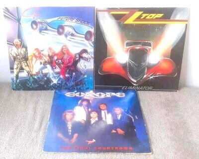 GILLAN ZZ TOP EUROPE 3x Vinyl LP Bundle Future Shock Eliminator Rock Metal Album