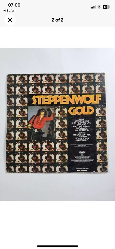 * STEPPENWOLF - Gold Best of Collection - 12" Vinyl LP album record - Original