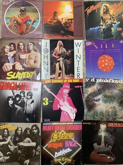 Job Lot X12 Rock Used Vinyl Albums