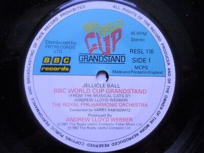 Andrew Lloyd Webber BBC World Cup Grandstand 7" BBC RESL116 EX 1982 BBC World Cu