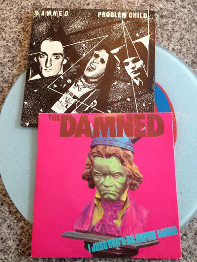 PUNK JOB LOT X 2 - THE DAMNED 7” Vinyl SINGLES - PROBLEM CHILD / CAN'T BE HAPPY