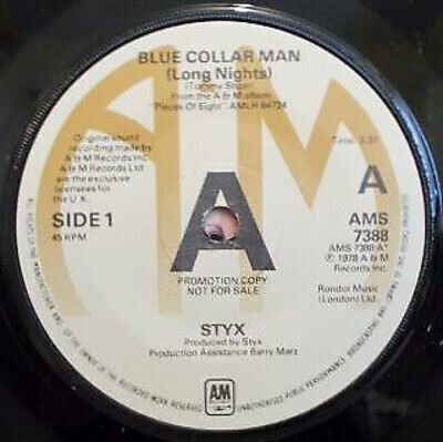 Styx - Blue Collar Man Long Nights - New Vinyl Record 7 - - Promo - N7294z