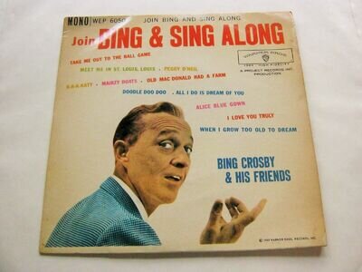 Bing Crosby Join Bing And Sing Along EP Warner Bros WEP6050 EX/EX 1960 picture s