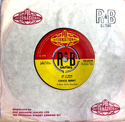 CHUCK BERRY ''LET IT ROCK" / "MEMPHIS TENNESEE'' 7" RECORD 1963