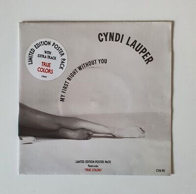 CYNDI LAUPER - MY FIRST NIGHT WITHOUT YOU 1989 UK LIMITED EDITION POSTER PACK 7"