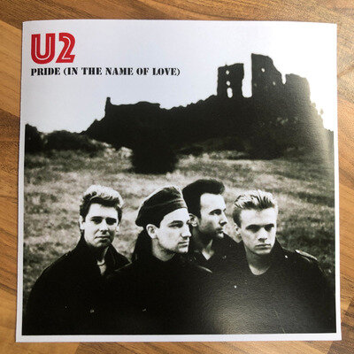 U2 PRIDE (In the Name of Love) 7" 45 Vinyl Single Record with Unique Sleeve