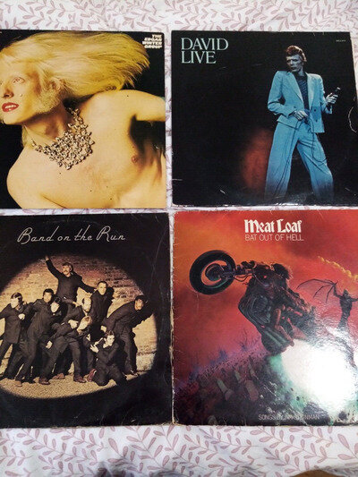 rock music lps x4 bowie,meatloaf,wings and edgar winter