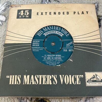 EARTHA KITT EP - Angelitos Negros 7” Single Vinyl Record Shack 1955 HMV 7EG8079