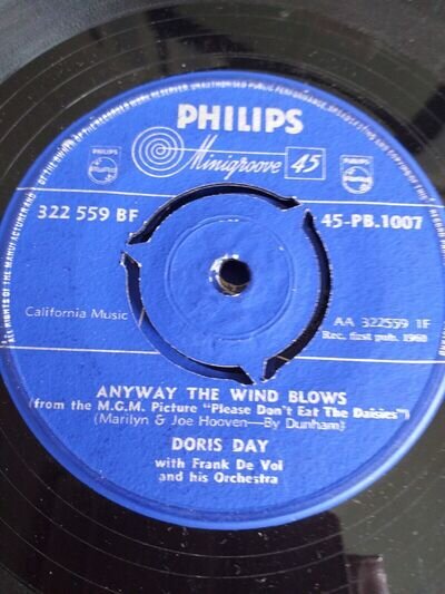 Philips - Doris Day - 45 rpm 7" Single Vinyl Record - Soft As The Starlight