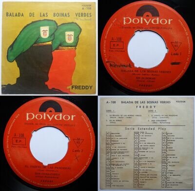 FREDDY QUINN BALLAD OF GREEN BERETS 1966 4-TRCKS EP UNIQ PS! CHILEAN PRESS ONLY!