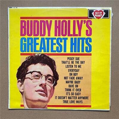 BUDDY HOLLY GREATEST HITS LP 1967 ACE OF HEARTS ISSUE WITH SOME LIGHT SURFACE MA