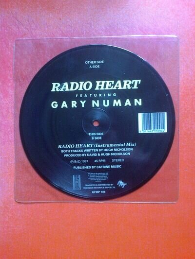 GARY NUMAN Radio Heart 7" Vinyl Picture Disc!