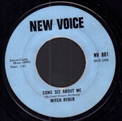 Mitch Ryder Come See About Me 7" vinyl USA New Voice NV801