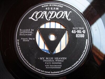 FATS DOMINO, MY BLUE HEAVEN, 1956 UK LONDON 7" SINGLE, TRI, ROCK & ROLL, LISTEN!