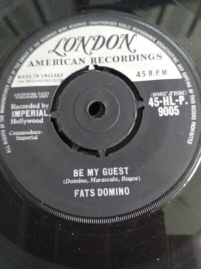 London - Fats Domino - 45 rpm 7" Single Vinyl Record - Be My Guest