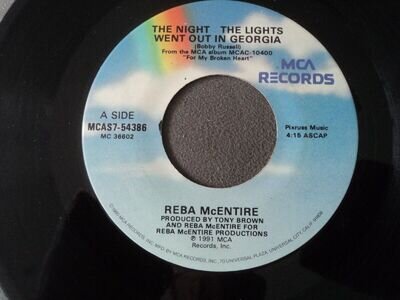 Reba Mcentire - The night the lights went out in Georgia - US press -7" single