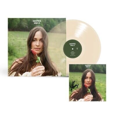 SIGNED art Card Kacey Musgraves Deeper Well Cream Transparent LP Record Vinyl