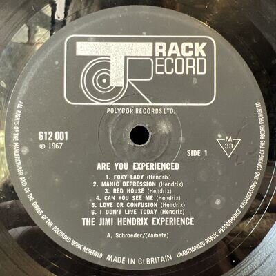 The Jimi Hendrix Experience - Are You Experienced - Vinyl Record LP Album - F+