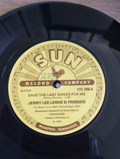 Sun - Jerry Lee Lewis & Friends - 45 rpm 7" Single Vinyl Record - Am I To Be...