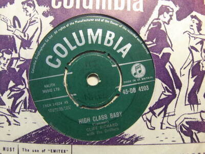 Cliff Richard and the Drifters – High Class Baby 1958 7” Columbia DB 4203