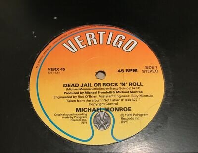 Michael Monroe - Dead Jail Or Rock 'N' Roll (Vertigo Records) 12"