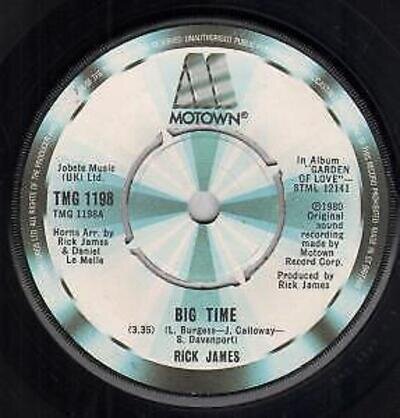 Rick James Big Time 7" vinyl UK Motown 1980 Four prong label design TMG1198