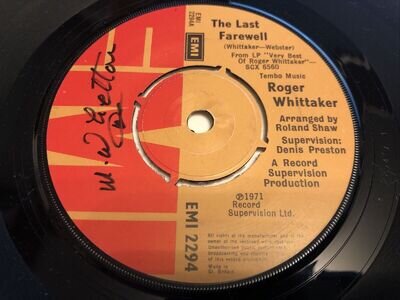 Roger Whittaker - The Last Farewell 7" Vinyl Single Record