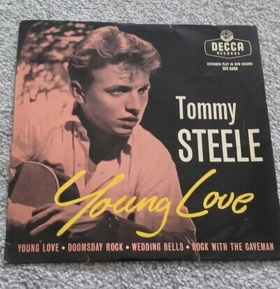 TOMMY STEELE - YOUNG LOVE - 7" EP Vinyl 45 RPM - DECCA DFE 6388