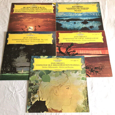 DGG Sibelius Symphony Classical LP Record Job Lot Finlandia Karajan Okko Kamu