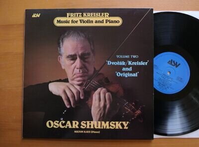 ALH 51 Oscar Shumsky Fritz Kreisler Music For Violin & Piano Vol. 2 ASV NM