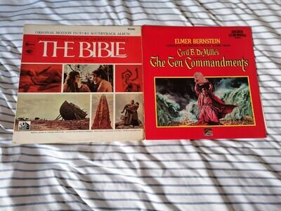 2 FILM SOUNDTRACKS VINYL THE BIBLE & THE TEN COMMAANDMENTS DE LAURENTUS DE MILLE